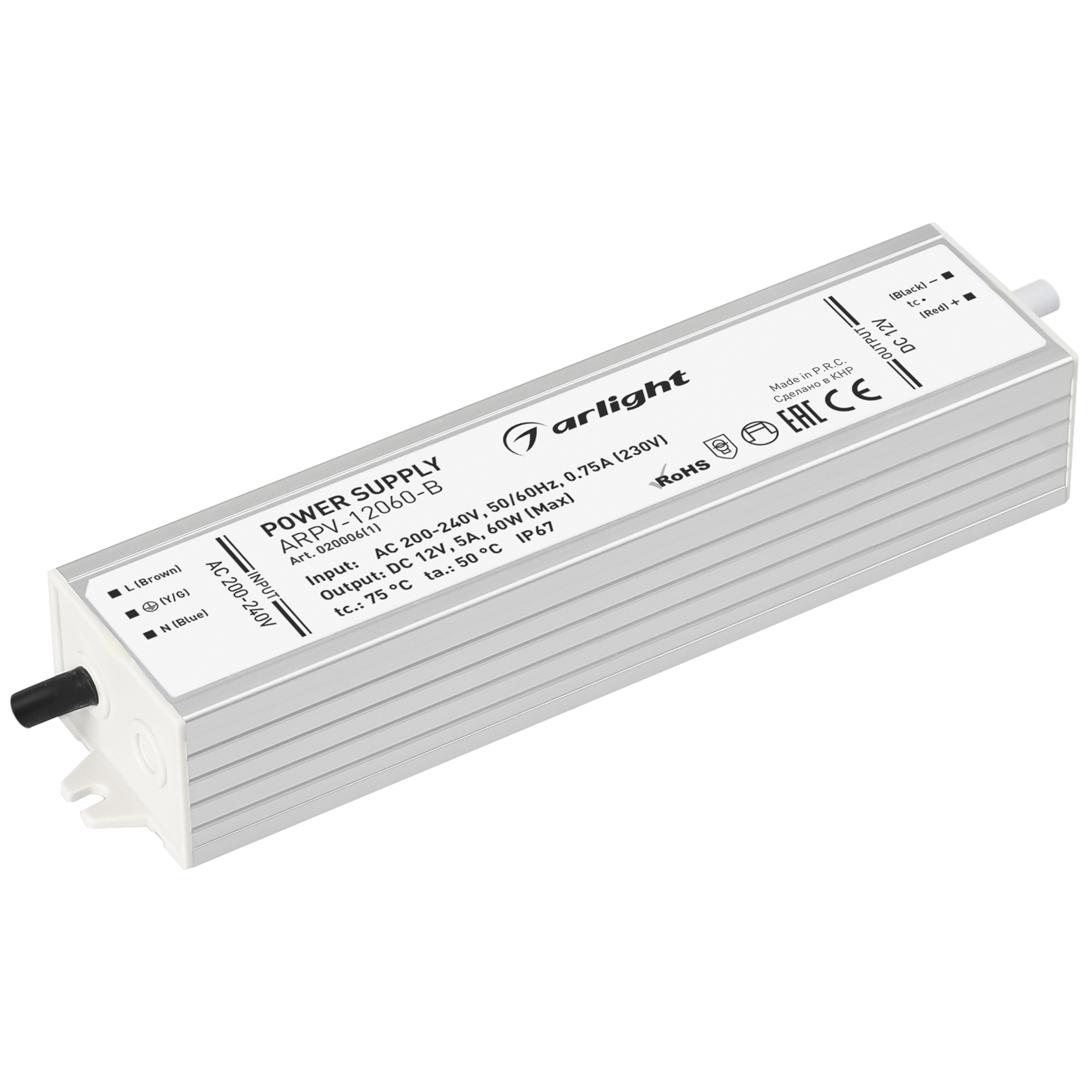 Фото товара Блок питания ARPV-12060-B (12V, 5.0A, 60W) 020006(1)