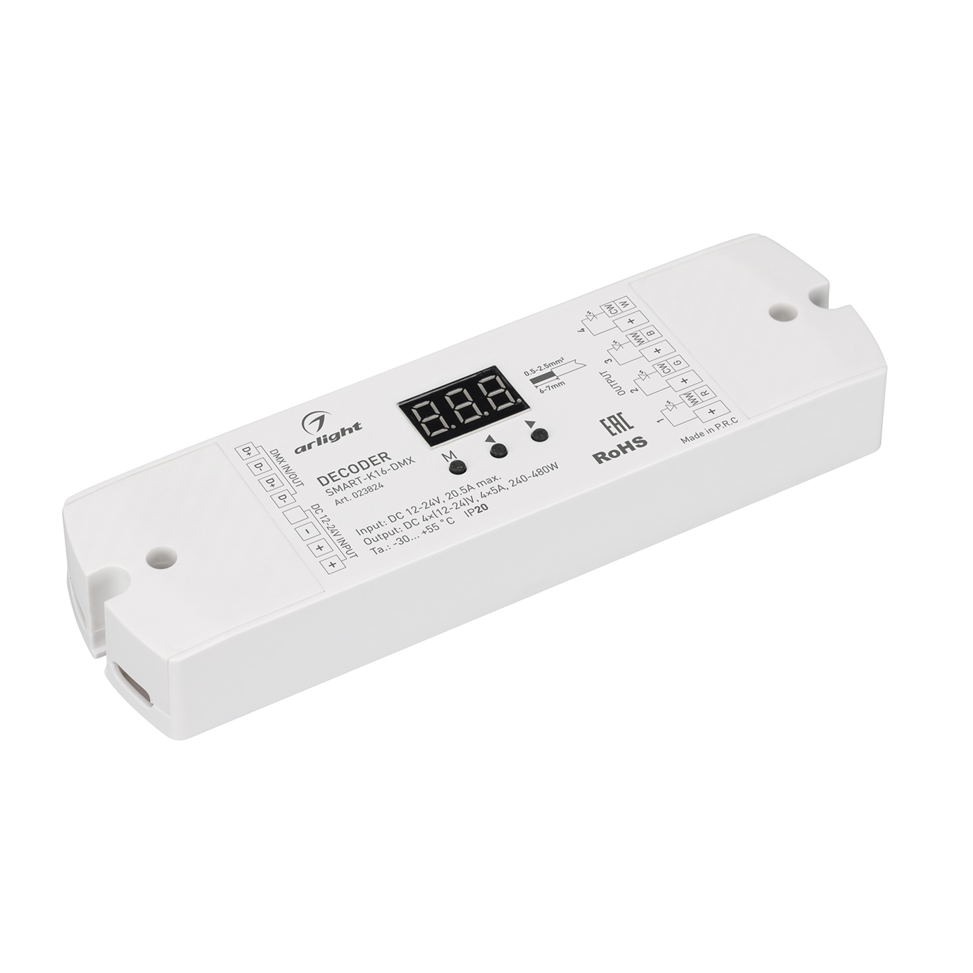 Фото товара Декодер SMART-K16-DMX (12-24V, 4x5A) 023824