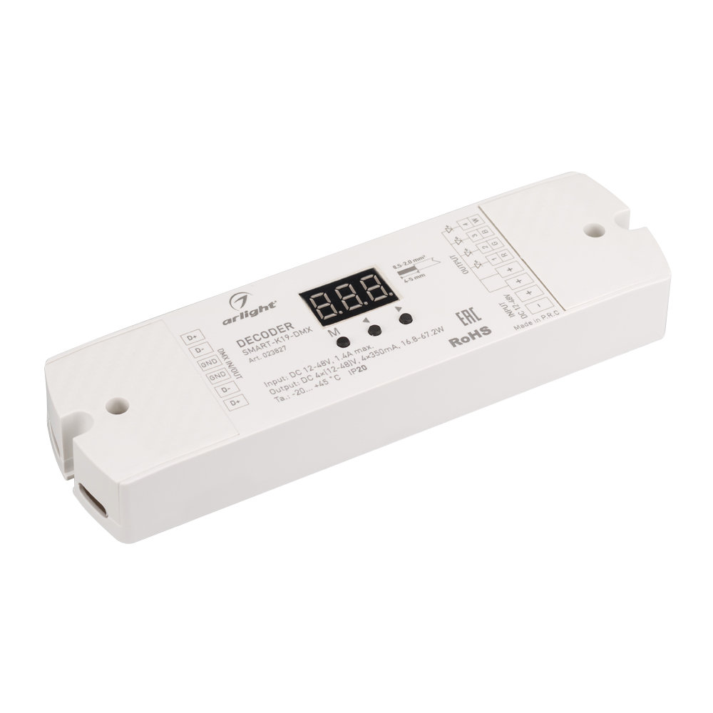 Фото товара Декодер SMART-K19-DMX (12-48V, 4x350mA) 023827
