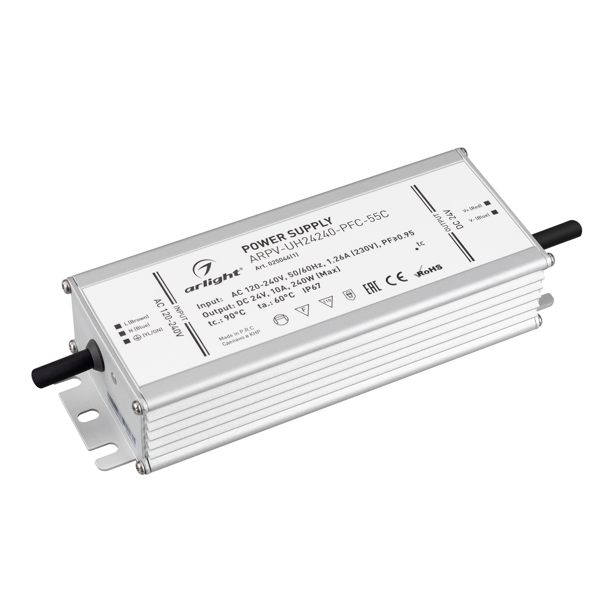 Фото товара Блок питания ARPV-UH24240-PFC-55C (24V, 10.0A, 240W) 025046(1)