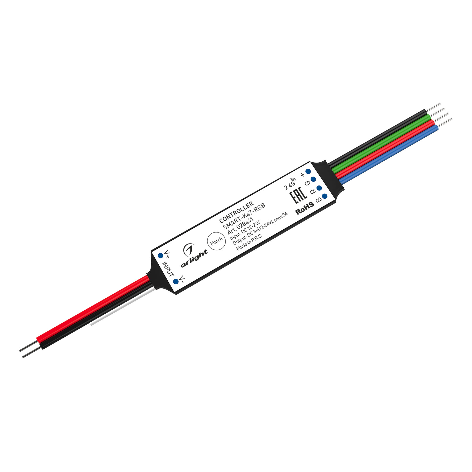 Фото товара Контроллер SMART-K47-RGB (12-24V, 3x1A, 2.4G) 028441