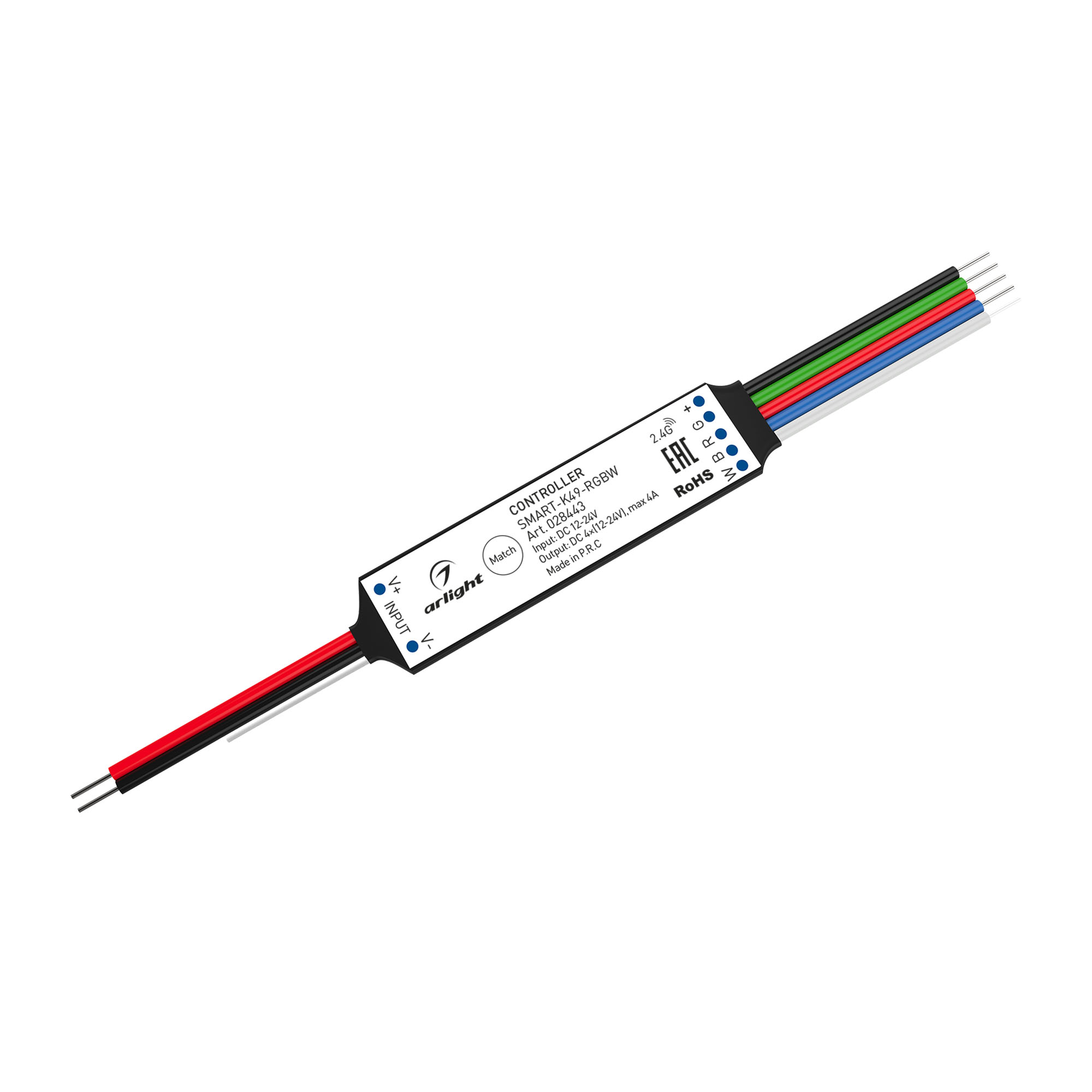Фото товара Контроллер SMART-K49-RGBW (12-24V, 4x1A, 2.4G) 028443