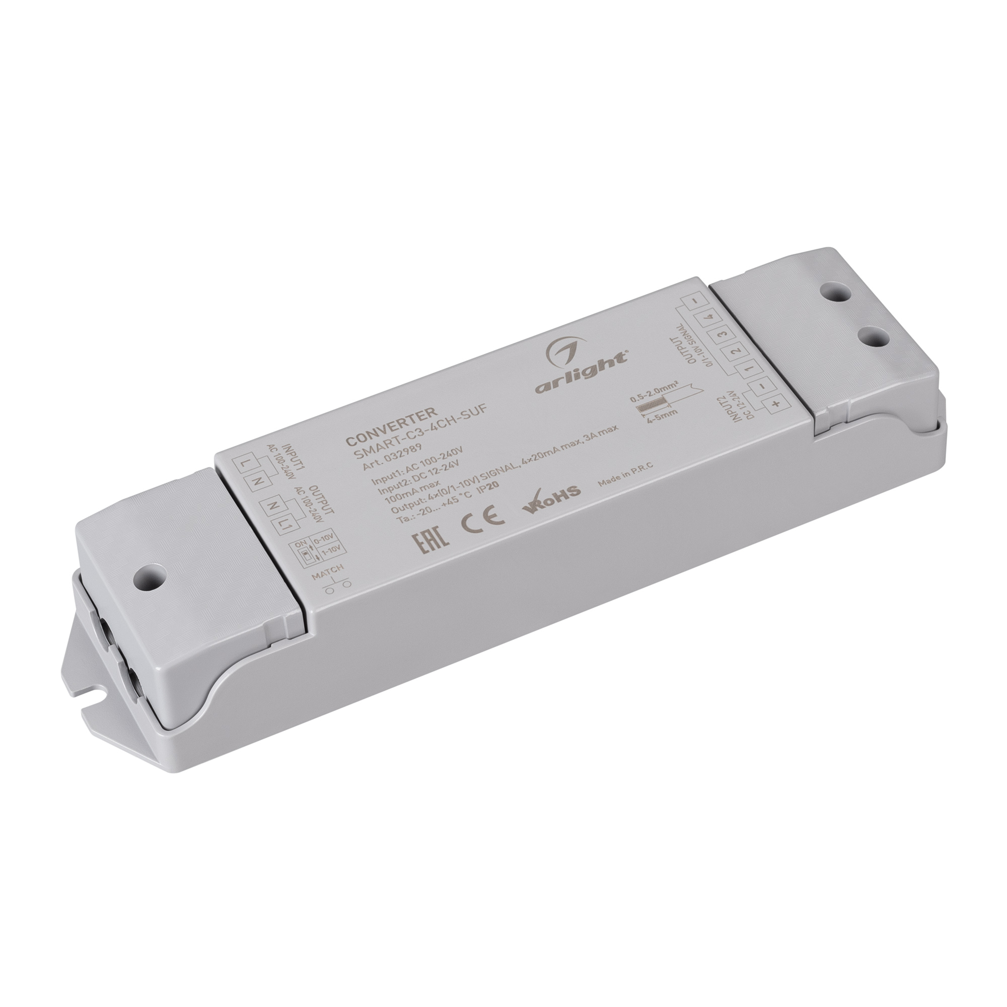 Фото товара Конвертер SMART-C3-4CH-SUF (12-24V, RF-0/1-10V, 2.4G) 032989