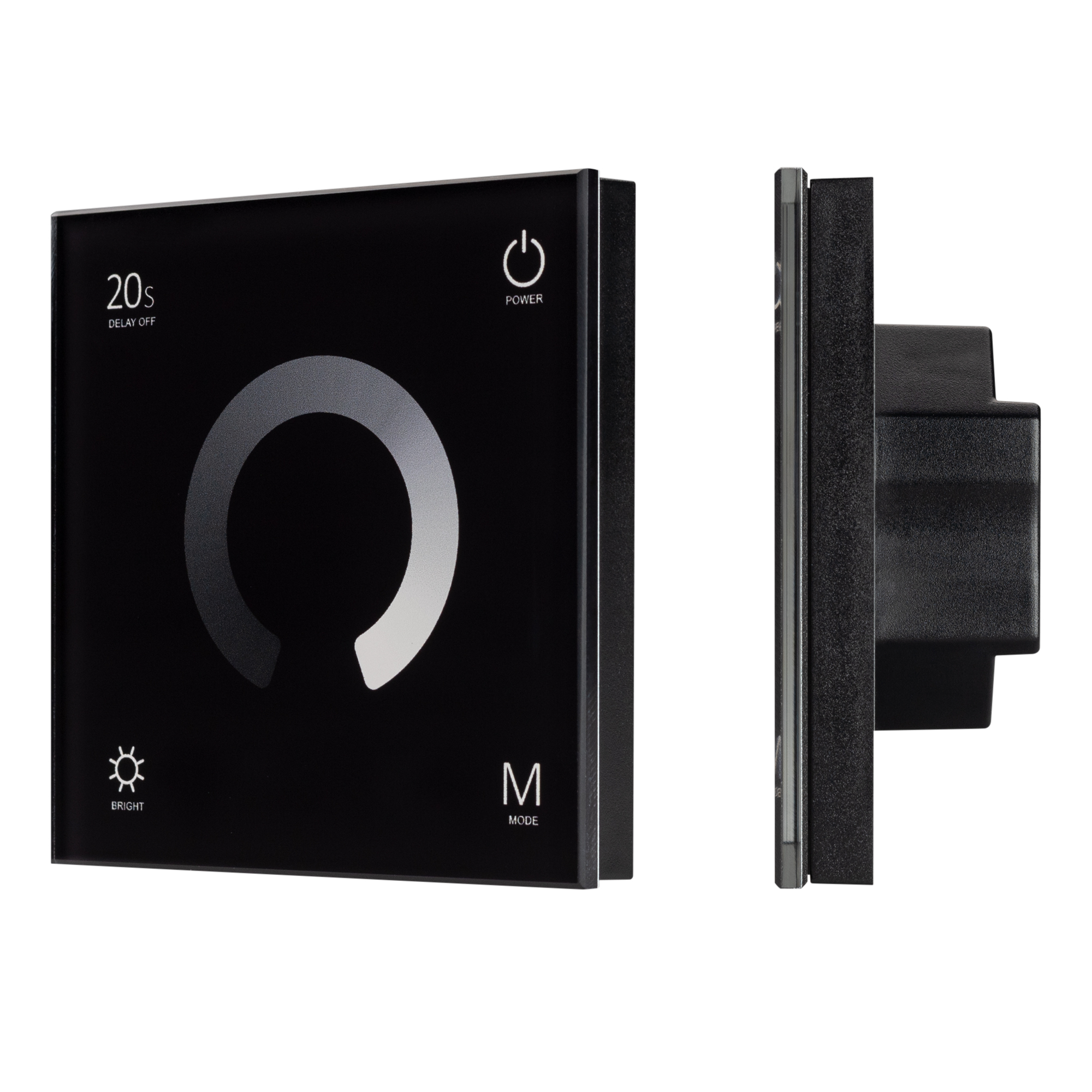 Фото товара Панель SMART-P4-DIM-G-IN Black (12-24V, 4x3A, Sens, 2.4G) 034778