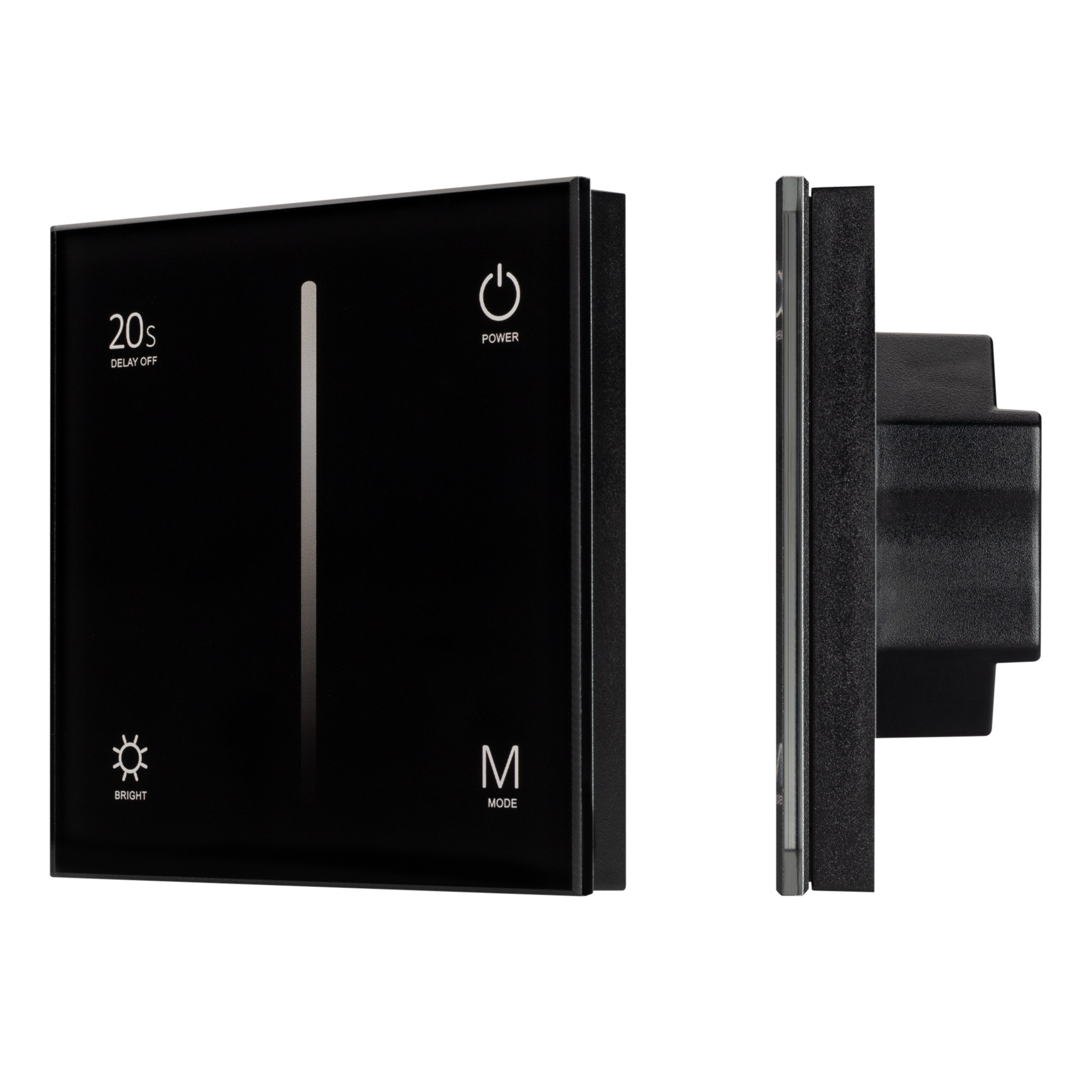 Фото товара Панель SMART-P6-DIM-G-IN Black (12-24V, 4x3A, Sens, 2.4G) 034780