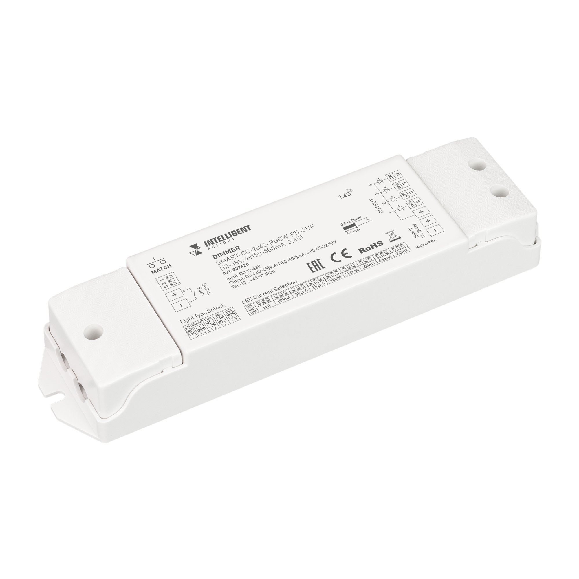 INTELLIGENT ARLIGHT Диммер SMART-CC-2042-RGBW-PD-SUF (12-48V, 4x150-500mA, 2.4G) 037420