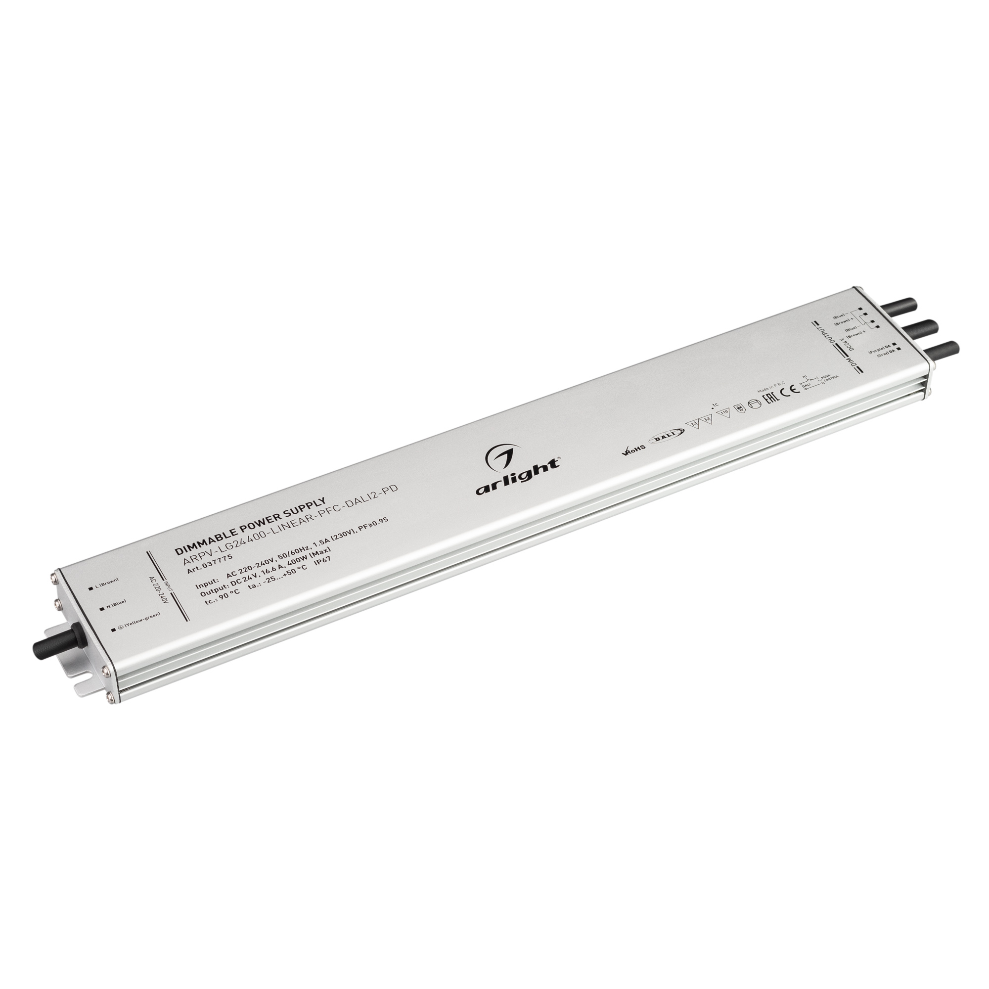 Фото товара Блок питания ARPV-LG24400-LINEAR-PFC-DALI2-PD (24V, 16.7A, 400W) 037775