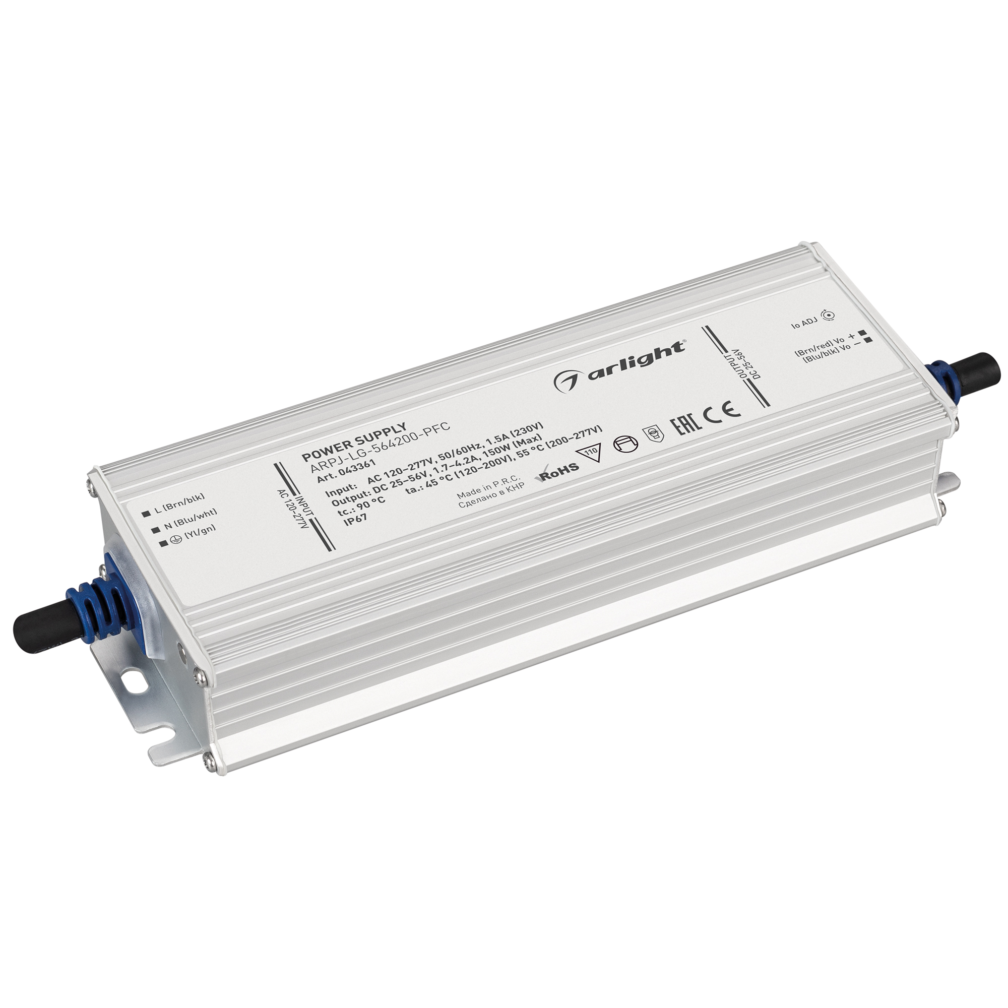 Фото товара Блок питания ARPJ-LG-564200-PFC (150W, 25-56V, 1.7-4.2A) 043361