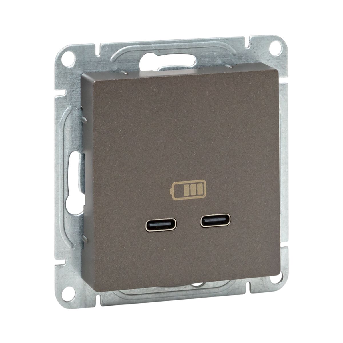 Механизм розетки USB-C - 2шт, мокко Эпика EKF UP1-SOM-2USBC
