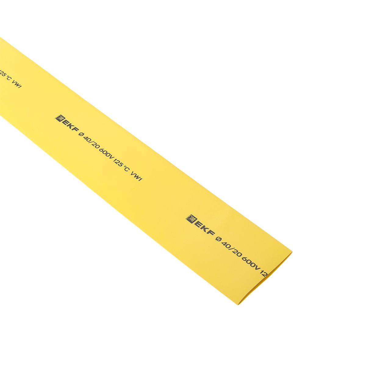 Термоусаживаемая трубка ТУТ нг 40/20 желтая в отрезках по 1м PROxima tut-40-y-1m