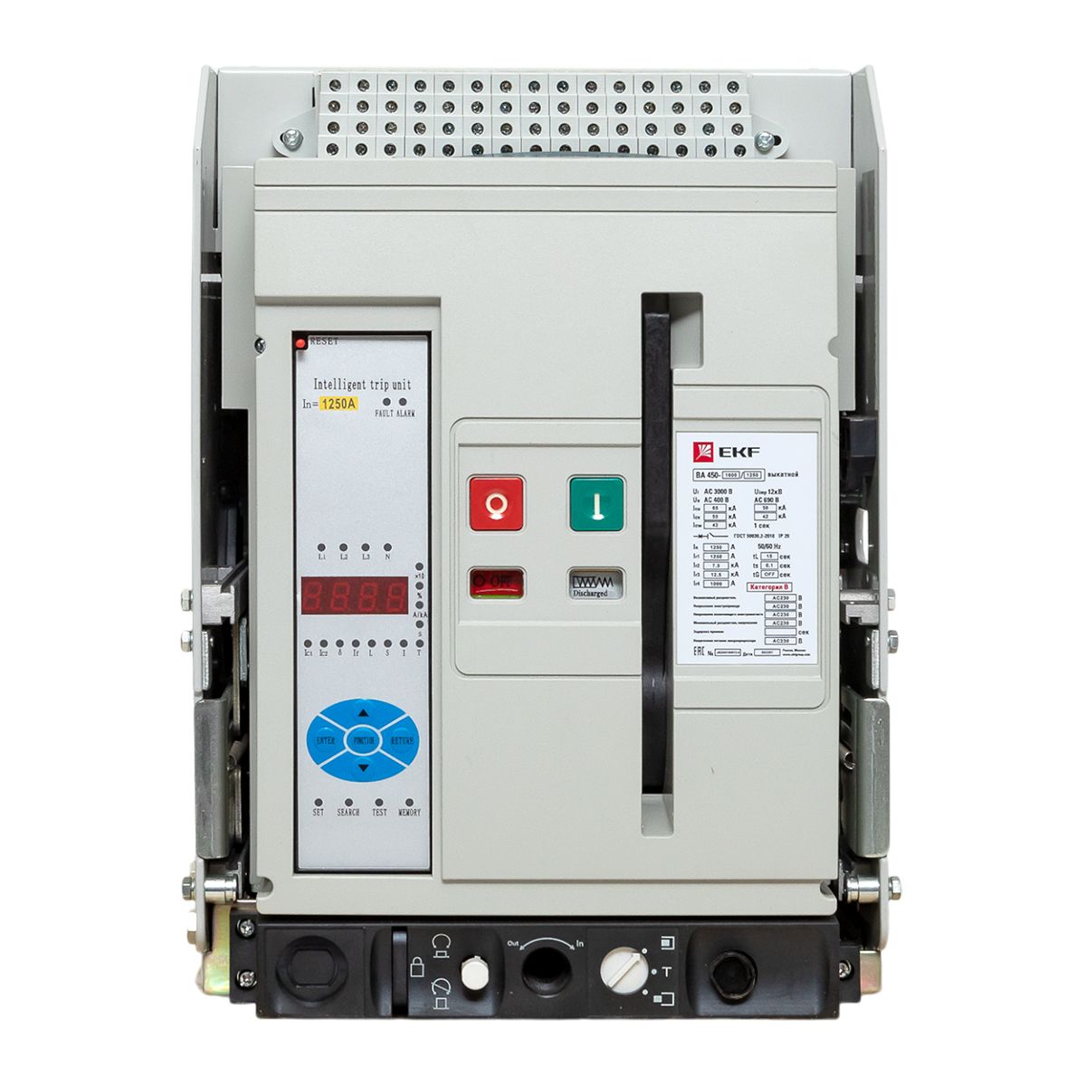 Автоматический выключатель ВА-450 1600/1250А 3P 55кА выкатной mccb450-1600-1250v