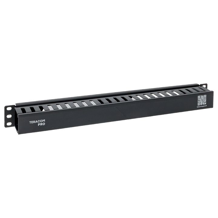 Фото товара Кабельный органайзер TERACOM PRO с крышкой 19" 1U пластиковый черный