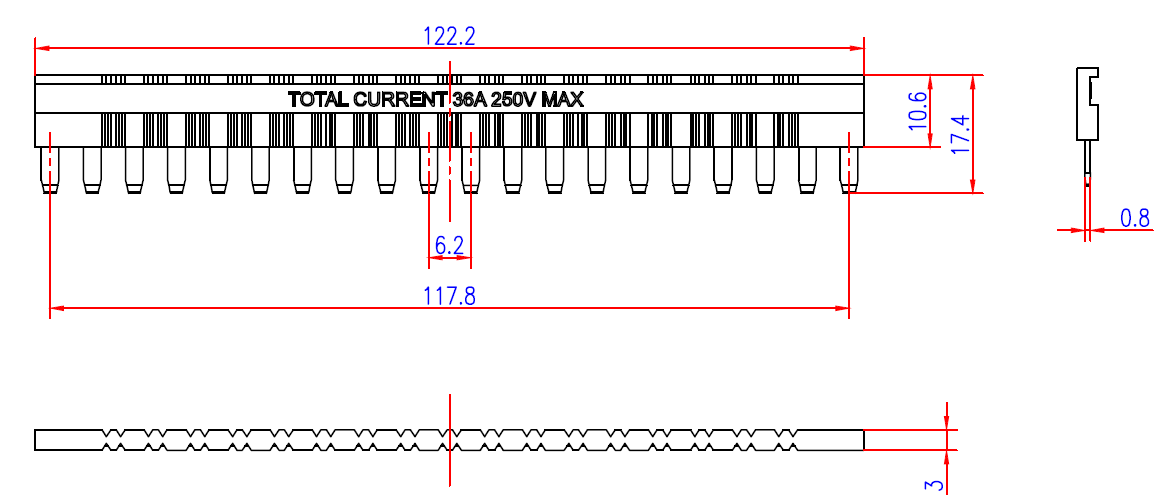 Фото товара Соединительная шина для разъемов rms-23 20 голубая 32 А голубая AVERES rms-23-busbar