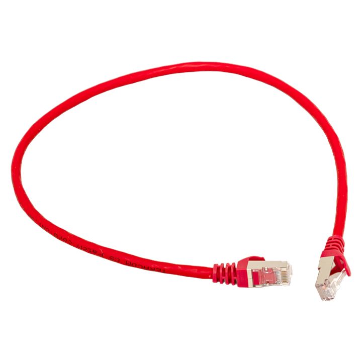 Фото товара Патч-корд TERACOM CS Cat.6A экранированный S/FTP оболочка LSZH красный (0,5м) TRCS-6ASF-LSH-05M-RD