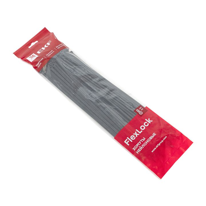 Хомут P6.6 стандартный (ч), 4.8x350 (100шт) FlexLock PROxima plc-fl-ctsb-4.8x350