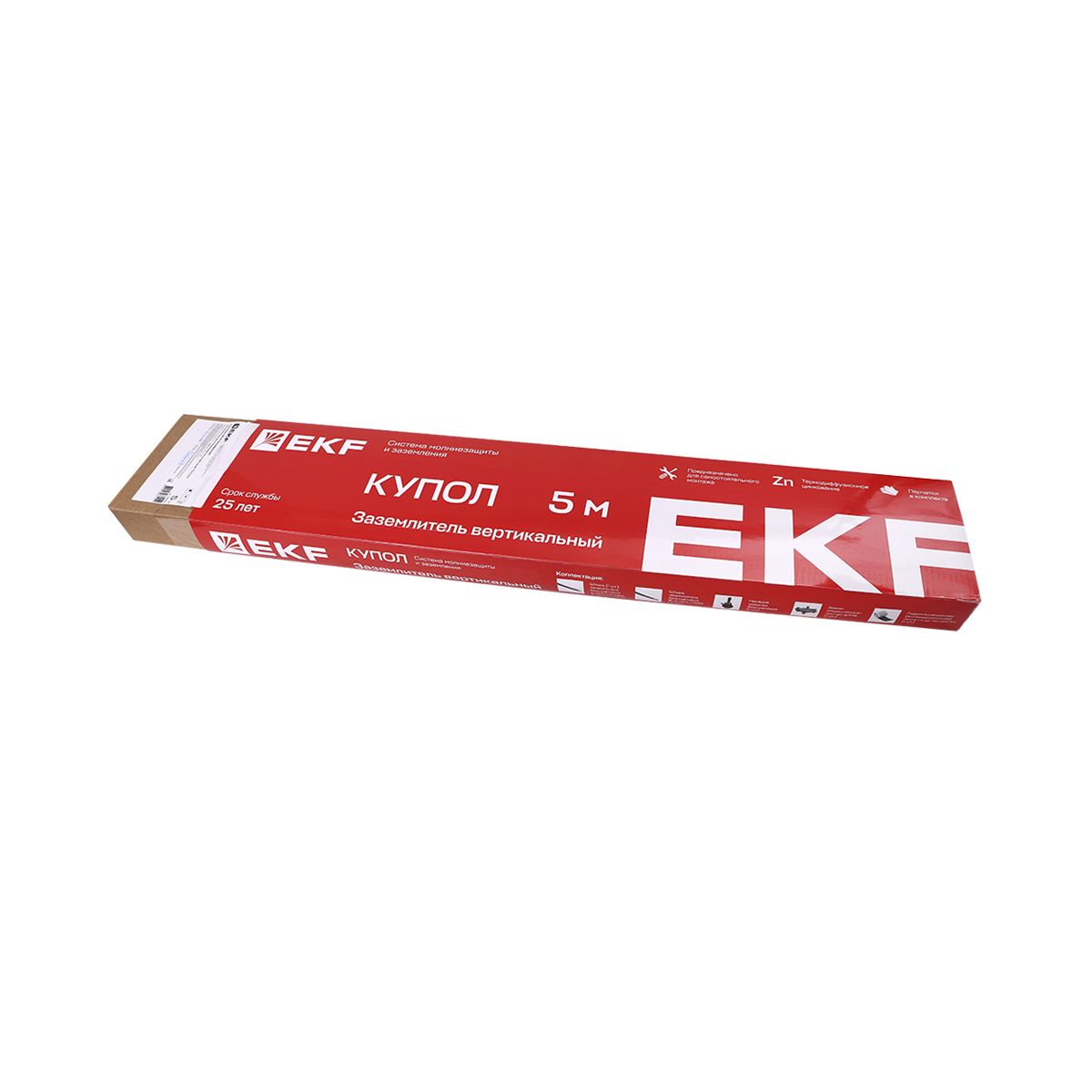 Заземлитель вертикальный безмуфтовый 5 м (5x1000 мм) TDZ EKF gc-28500
