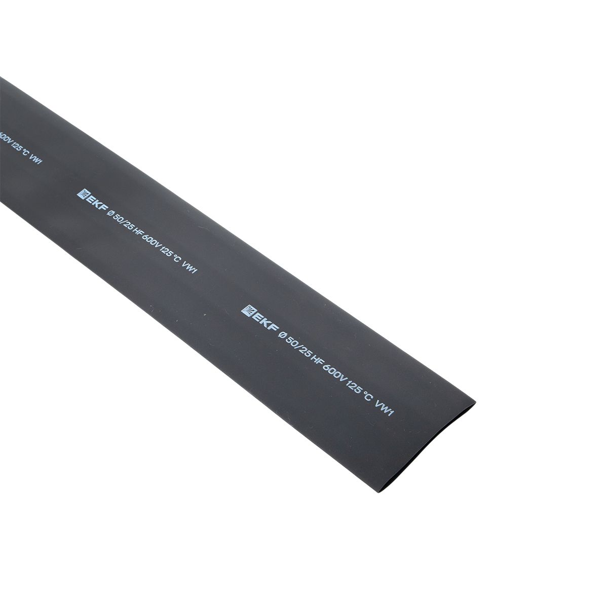 Термоусаживаемая трубка ТУТ нг 50/25 черная в отрезках по 1м PROxima tut-50-b-1m