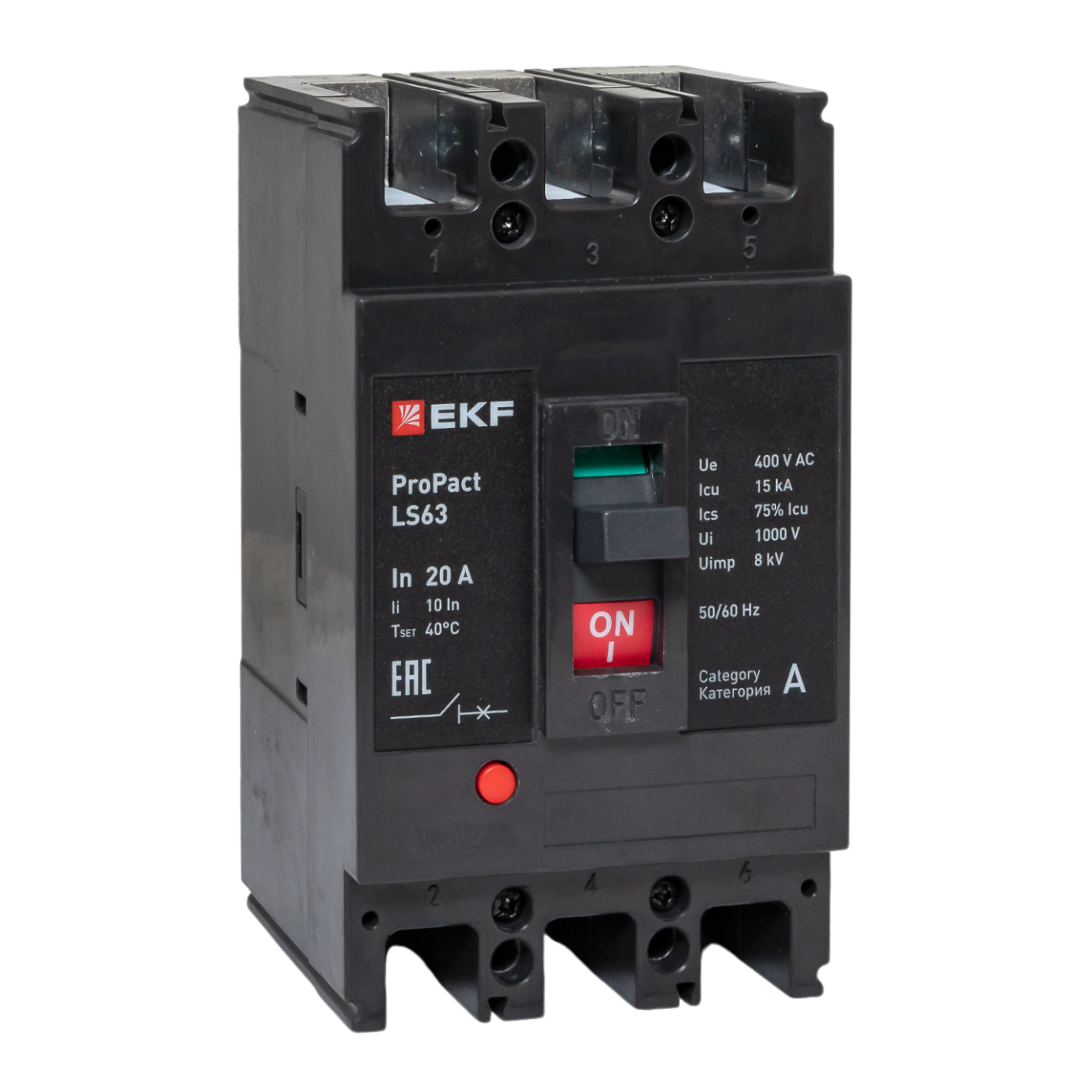 Фото товара Автоматический выключатель LS63 15кА 3P 20А ProPact EKF