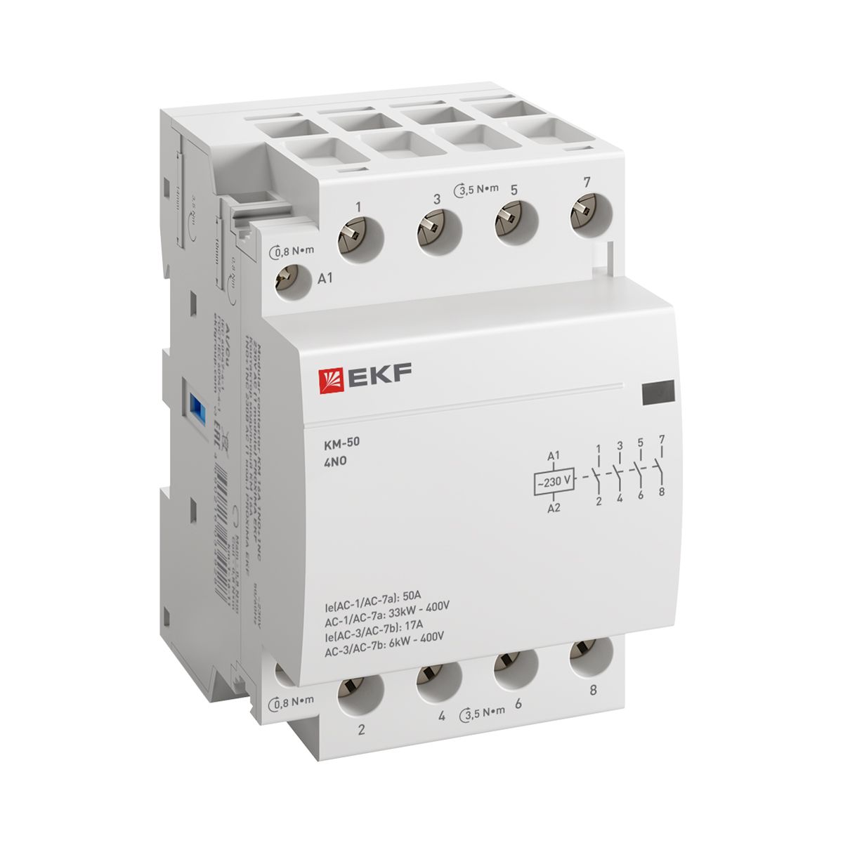 Контактор модульный КМ 50А 4NО (3 мод.) km-3-50-40
