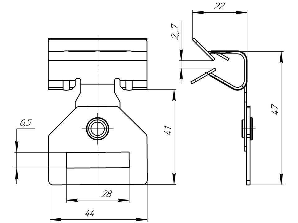 Зажим балочный 8-14 мм под перфоленту PROxima ZB8-14-PL