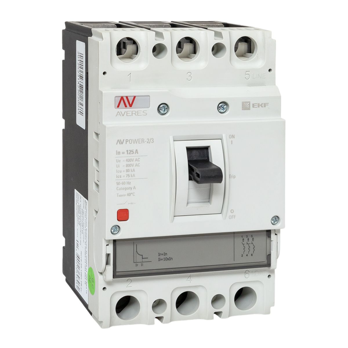 Фото товара Автоматический выключатель AV POWER-2/3 125А 80kA TR AVERES mccb-23-125H-TR-av