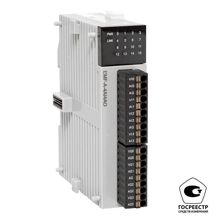 Фото товара Модуль аналогового в/в EMF 4/4 PRO-Logic EKF (с поверкой) EMF-A-4AI4AO-V