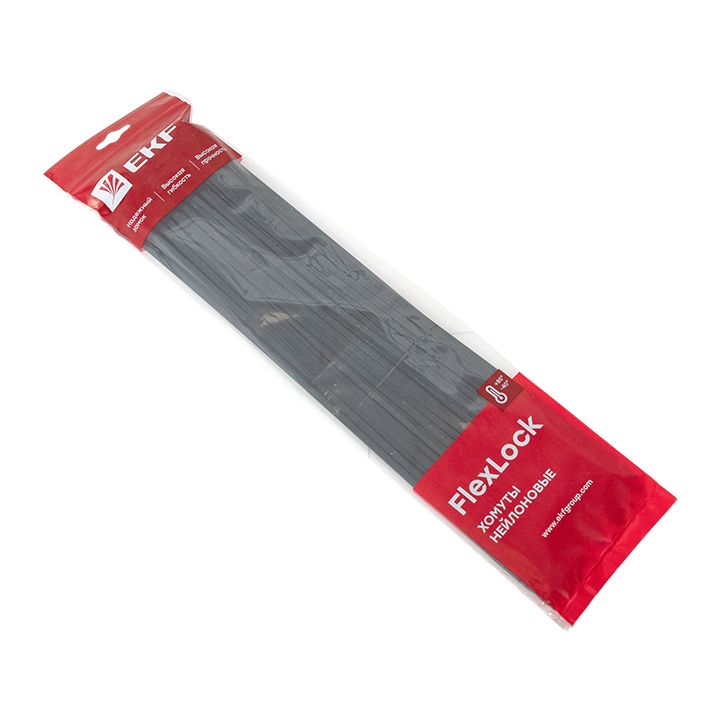 Хомут P6.6 стандартный (ч), 4.8x400 (100шт) FlexLock PROxima plc-fl-ctsb-4.8x400