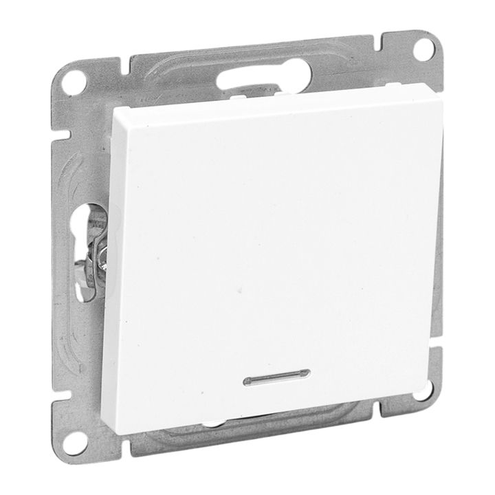 Механизм выключателя, одноклавишный, с подсветкой, белый Эпика EKF UP1-SWW-14