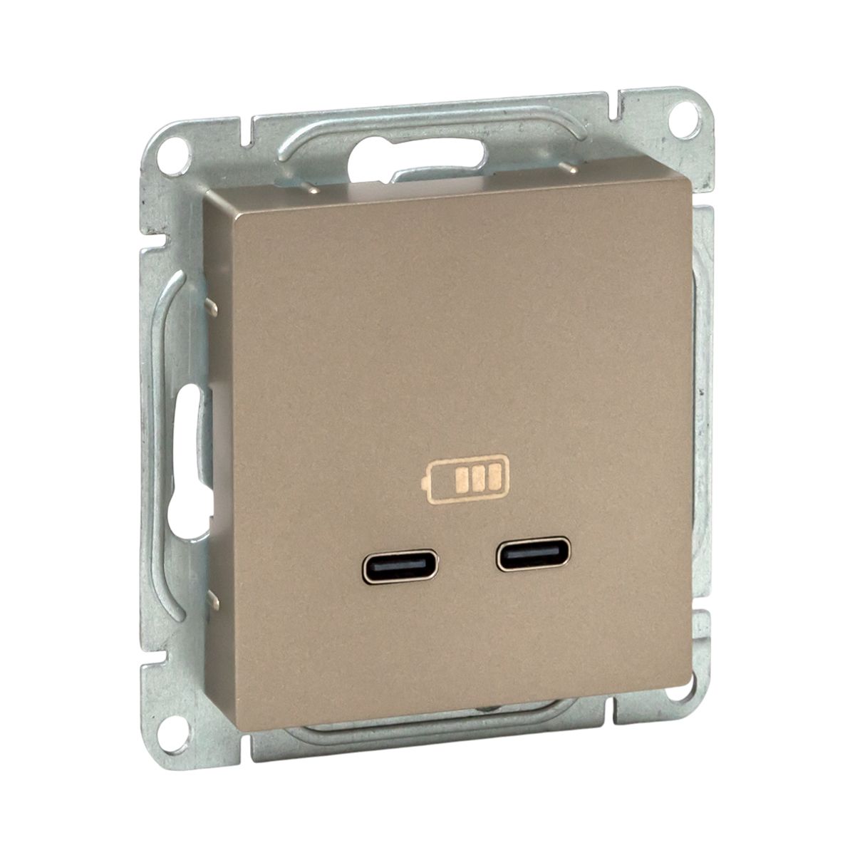 Механизм розетки USB-C - 2шт, шампань Эпика EKF UP1-SOC-2USBC