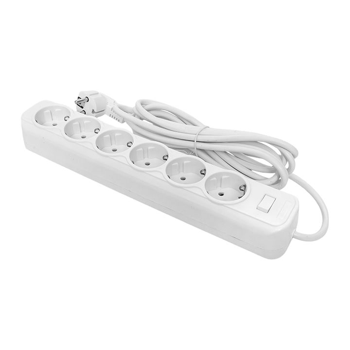 Удлинитель с сетевым фильтром 6х3м с заземл. 16А IP20 Блокбастер XL 3.2кВт ПВС 3х1 с выкл. PROxima UFA16-310-6-03