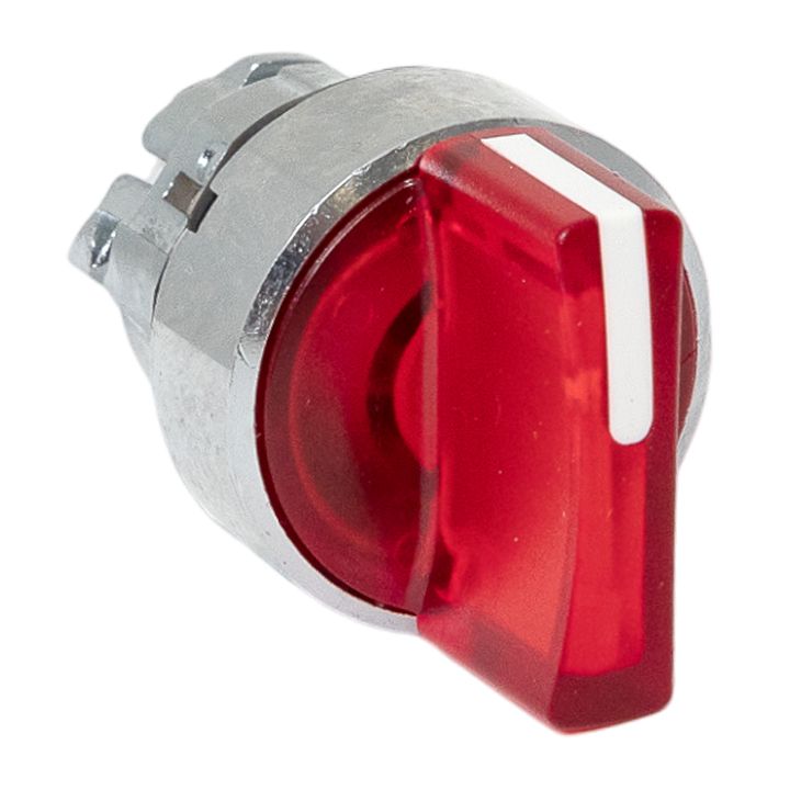 Исполнительный механизм переключателя ХB4 красный на 2 положения возвратный без фиксации, с подсветкой с короткой ручк IP65 EKF XB4BD2L-R-65