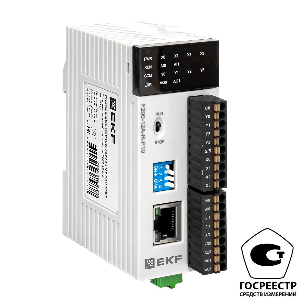 Фото товара Программируемый контроллер F200 12 в/в PRO-Logic EKF (с поверкой) F200-12A-R-P10-V