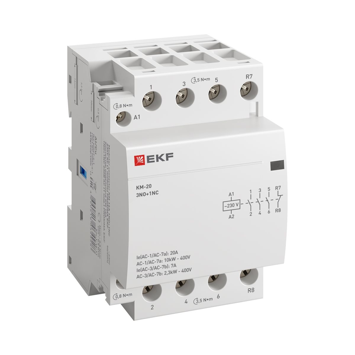 Контактор модульный КМ 20А 3NО+NC (3 мод.) PROxima km-3-20-31