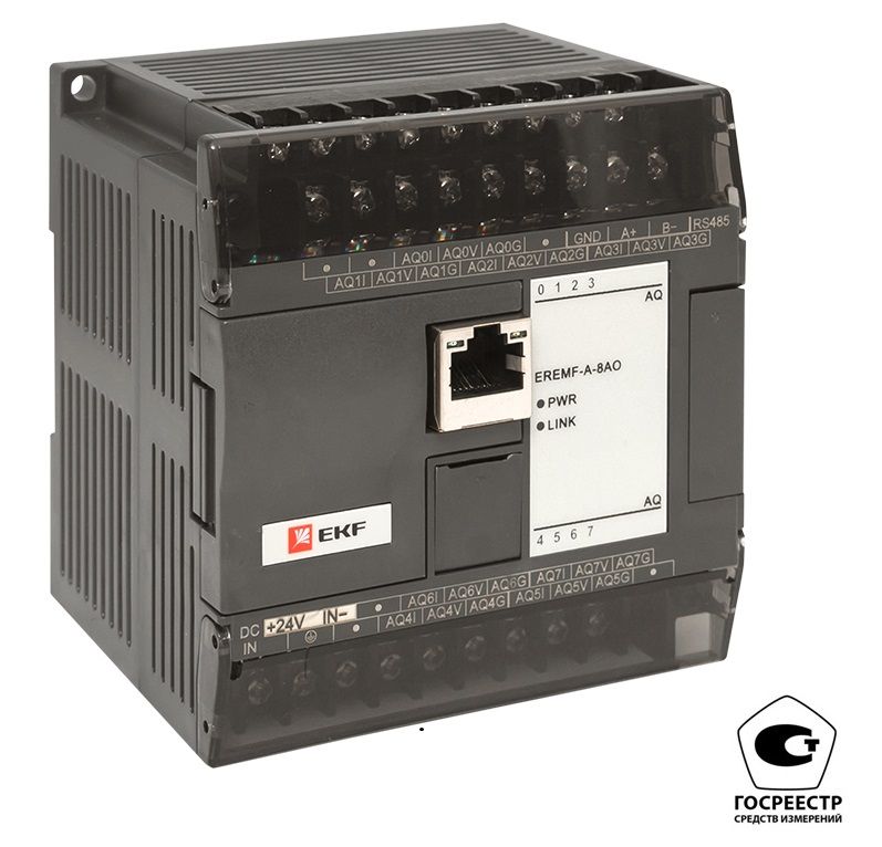 Фото товара Модуль аналогового вывода EREMF 8 PRO-Logic EKF (с поверкой) EREMF-A-8AO-V