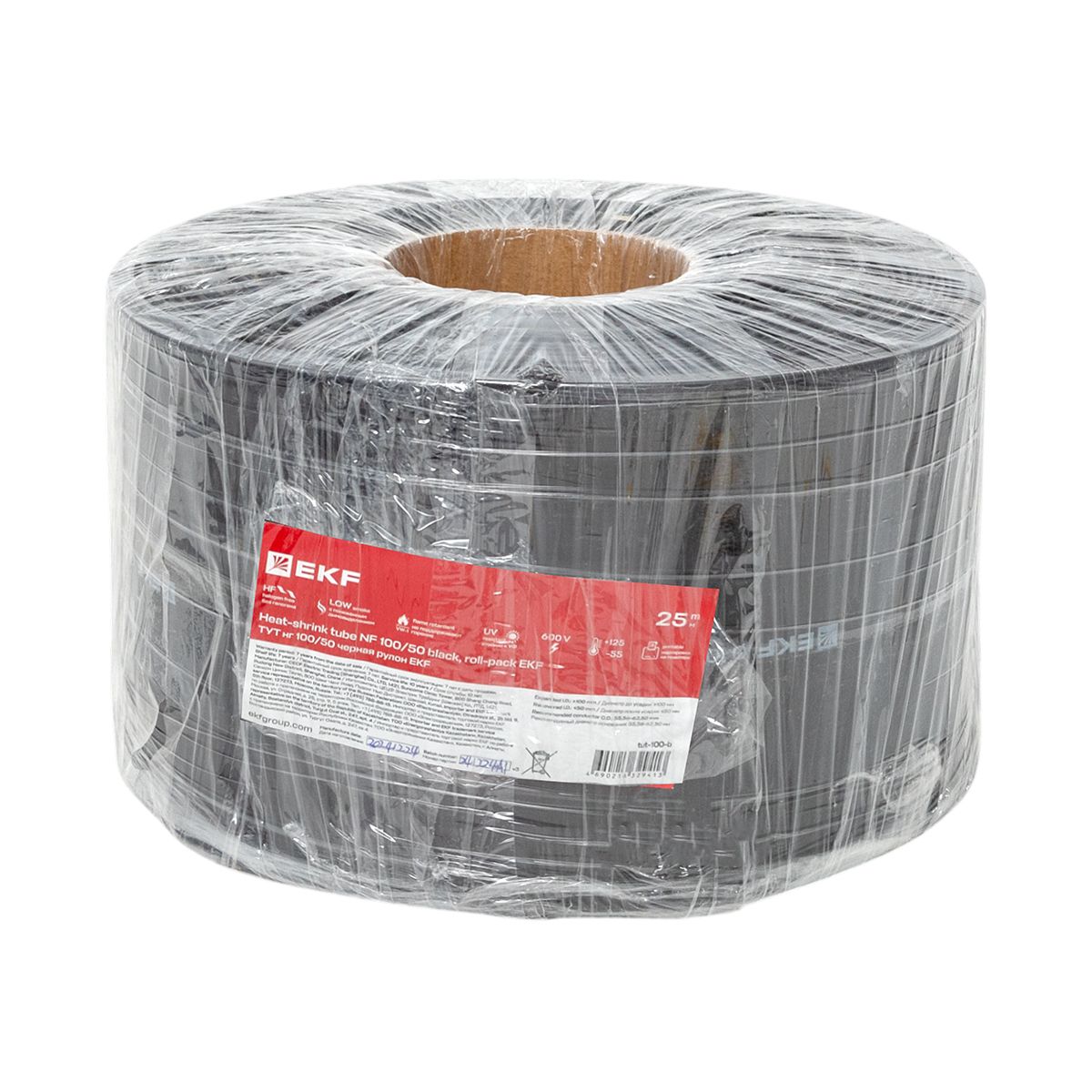 Термоусаживаемая трубка ТУТ нг 100/50 черная рулон PROxima tut-100-b