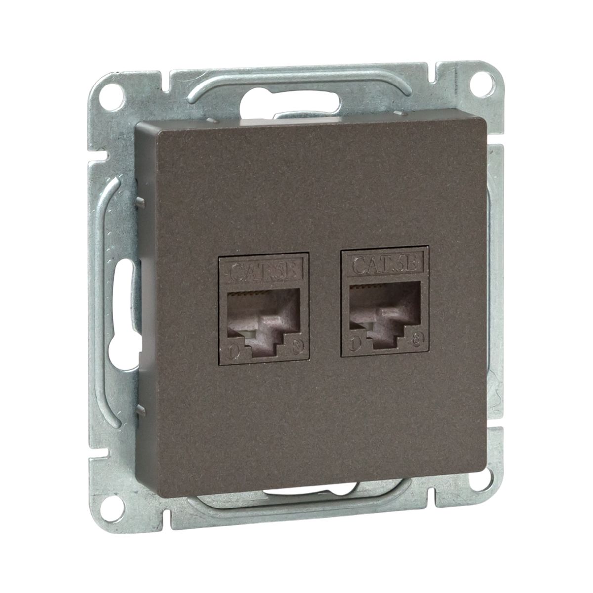 Механизм розетки RJ45 - 2шт, (cat5), мокко Эпика EKF UP1-SOM-2RJ45-5
