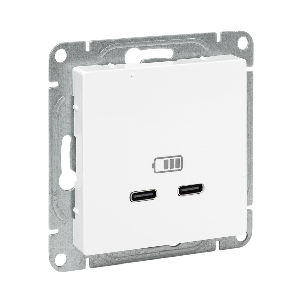 Механизм розетки USB-C - 2шт, белый Эпика EKF UP1-SOW-2USBC