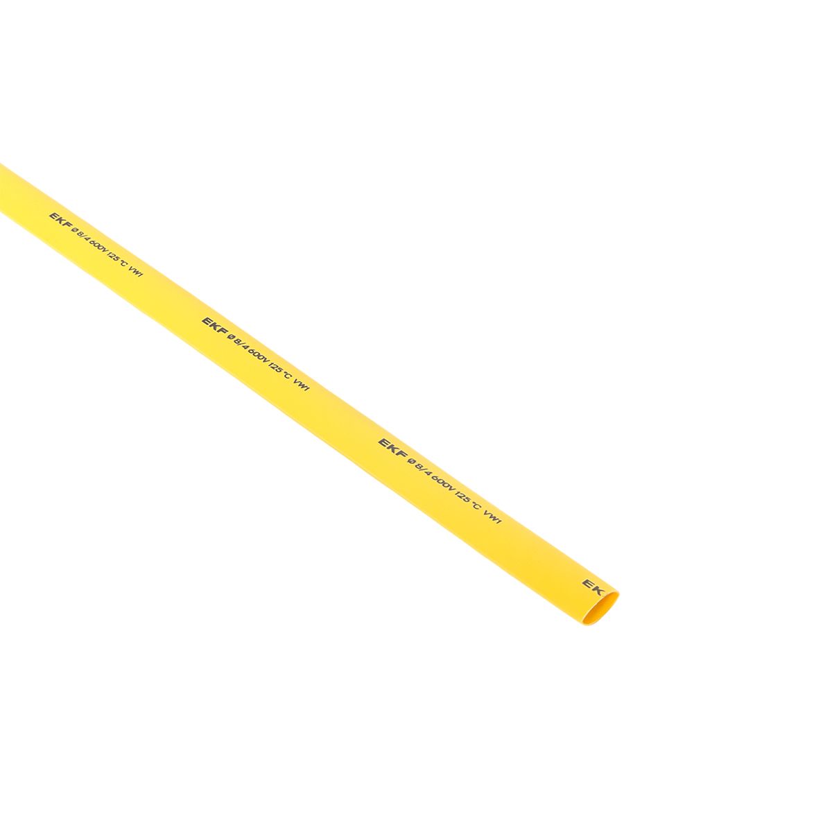Термоусаживаемая трубка ТУТ нг 8/4 желтая в отрезках по 1м PROxima tut-8-y-1m