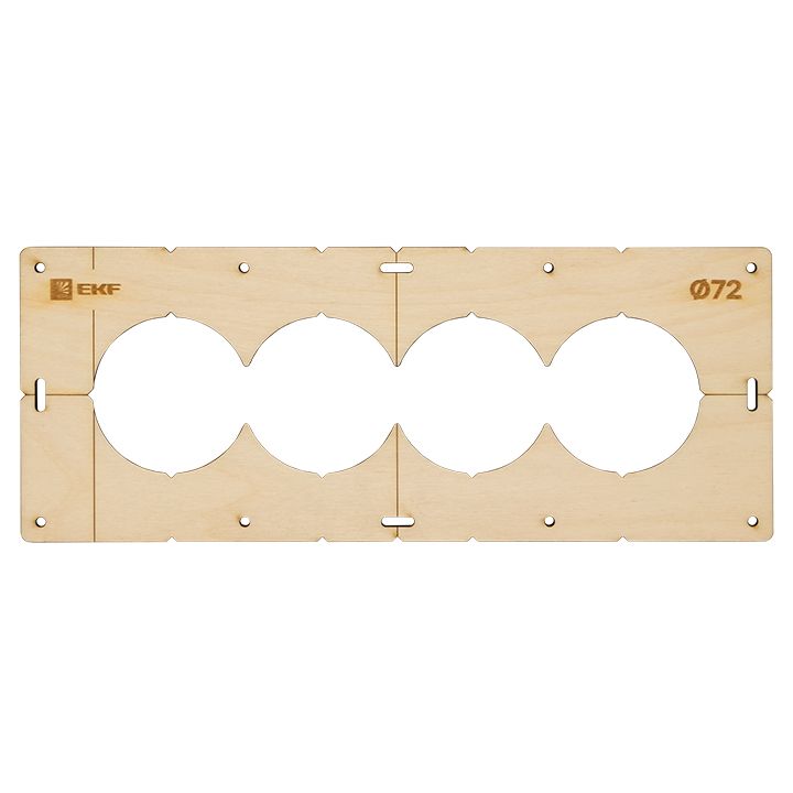 Шаблон для подрозетников c 4 отв. диам. 72 мм EKF Expert sh-d72-4
