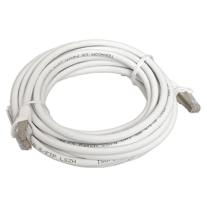 Фото товара Патч-корд TERACOM CS Cat.6A экранированный S/FTP оболочка LSZH белый (5,0м) TRCS-6ASF-LSH-5M-WH