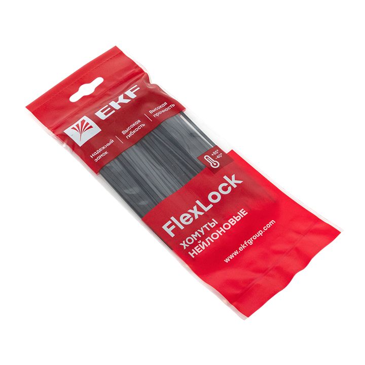 Хомут P6.6 стандартный (ч), 2.5x160 (100шт) FlexLock PROxima plc-fl-ctsb-2.5x160