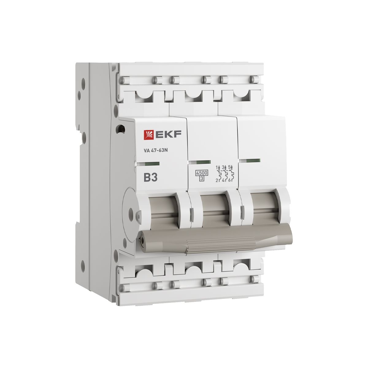 Фото товара Автоматический выключатель ВА 47-63N 3P 3А (B) 4,5 кА PROXIMA EKF