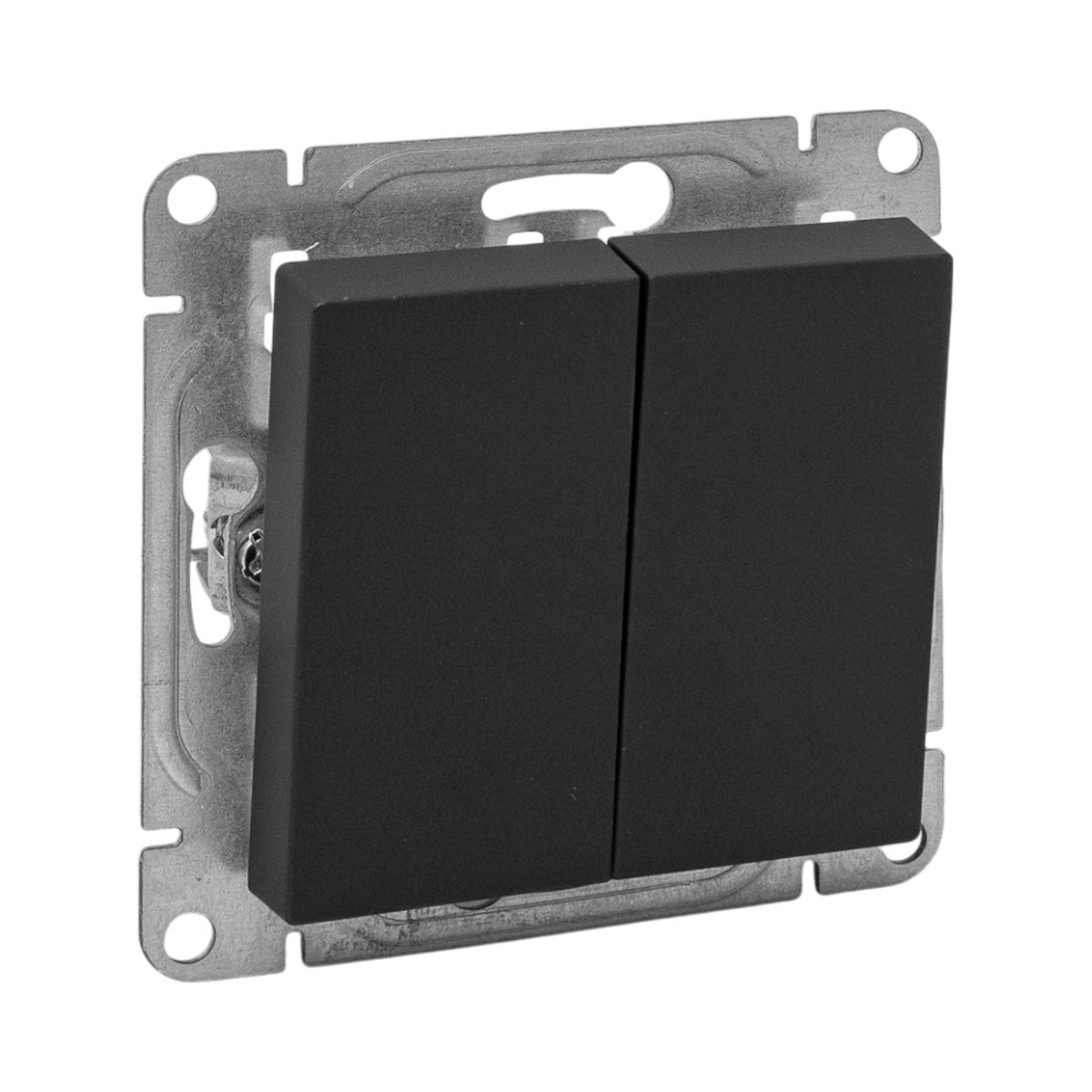 Механизм выключателя, двухклавишный, проходной, ч-рный Эпика EKF UP1-SWB-21