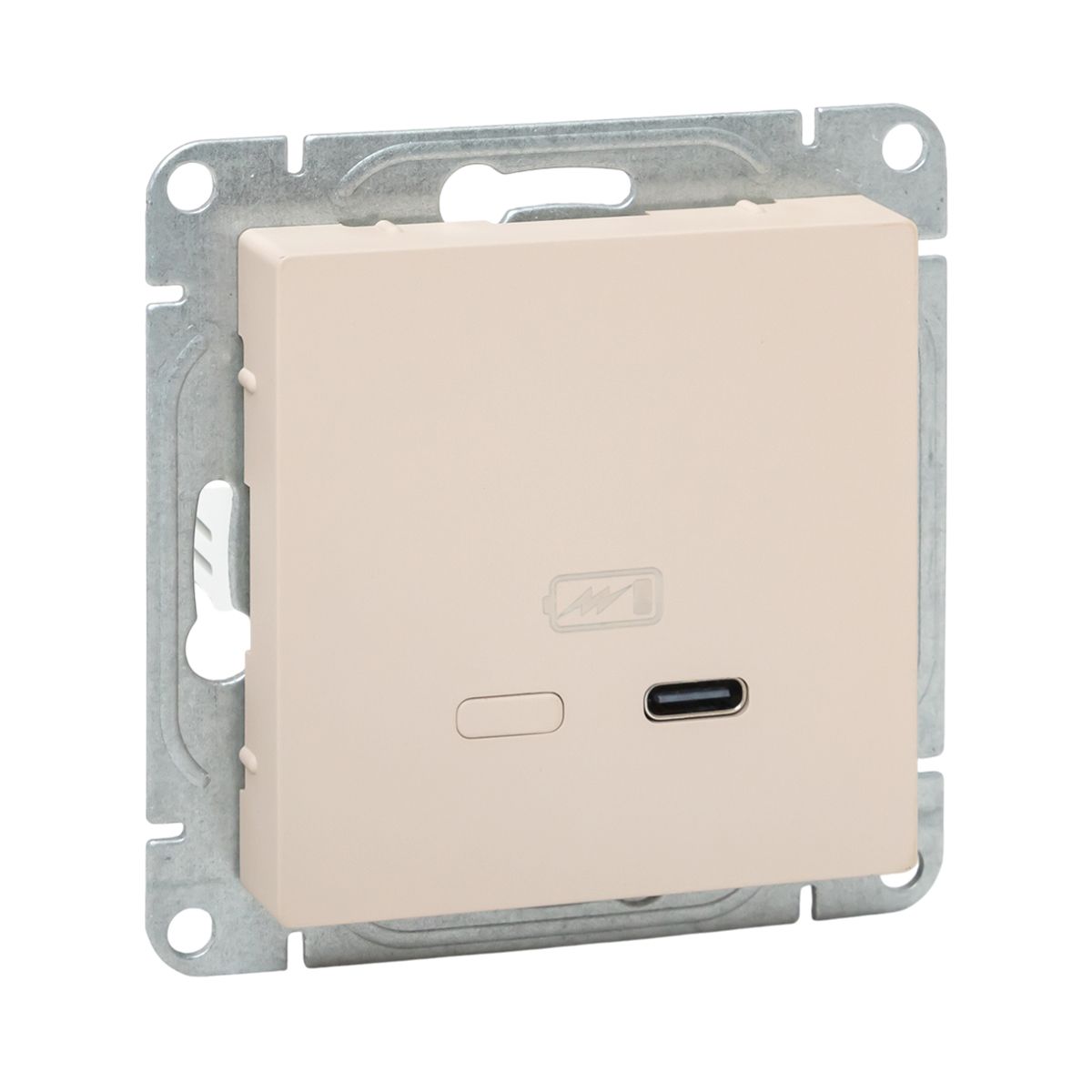 Механизм розетки USB-С, быстрая, кремовый Эпика EKF UP1-SOI-USBCF