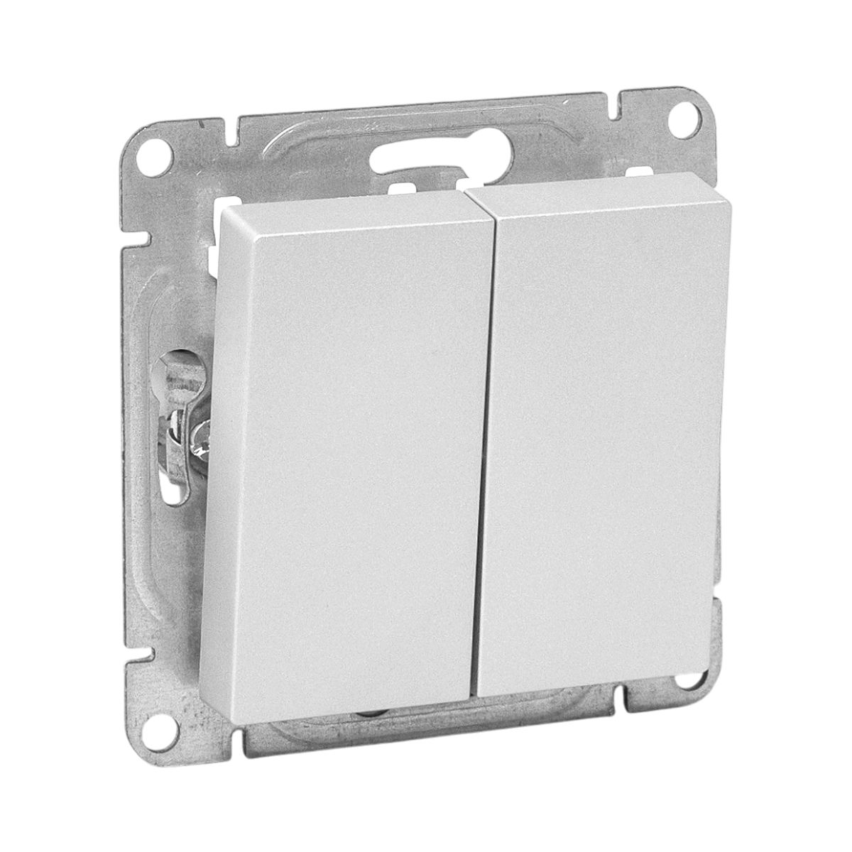 Механизм выключателя, двухклавишный, проходной, алюминий Эпика EKF UP1-SWA-21