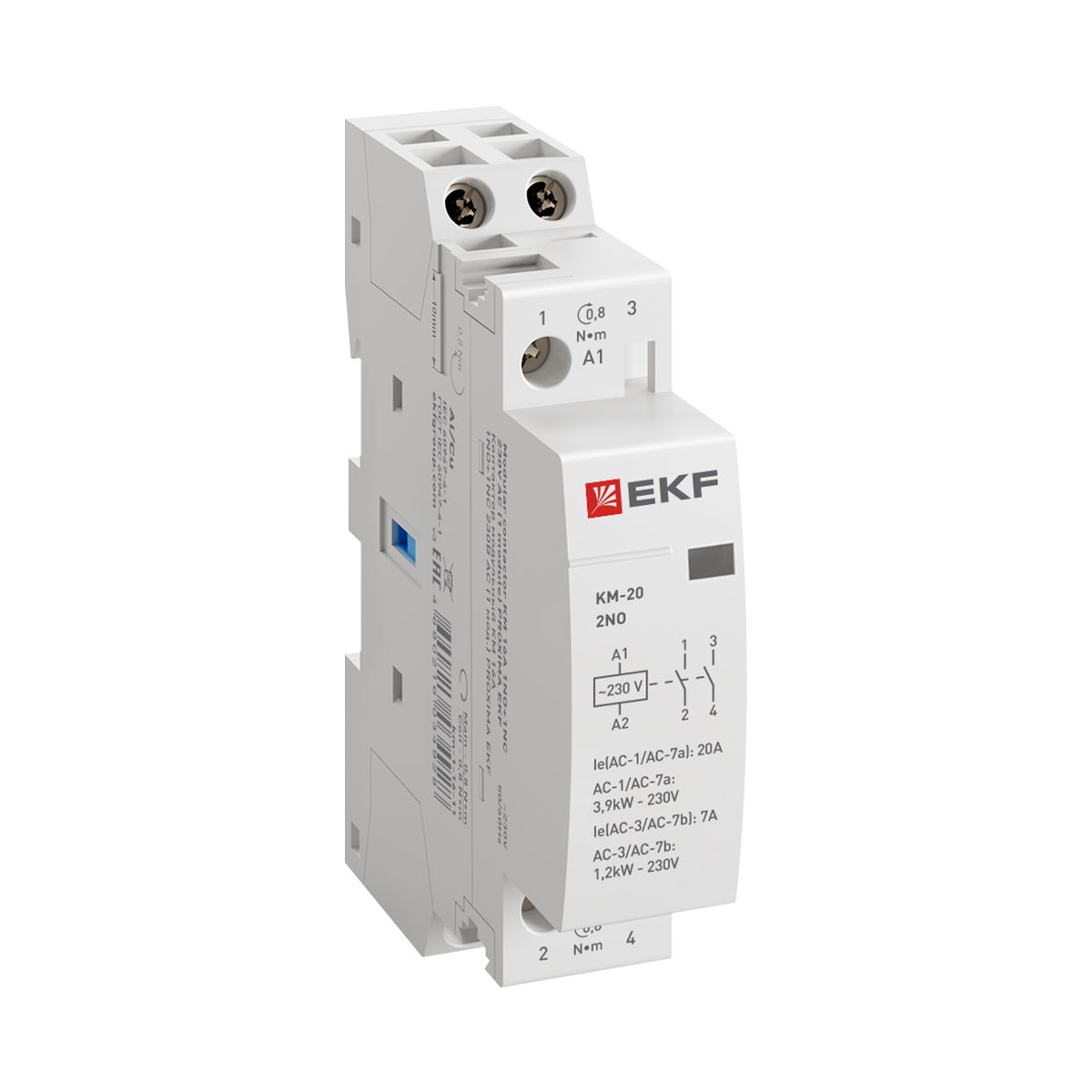 Контактор модульный КМ 20А 2NО (1 мод.) km-1-20-20
