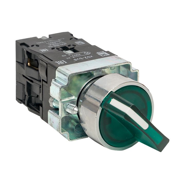 Переключатель BD21 2P c зеленой подстветкой 24В NO PROxima xb2-bk21-g-24