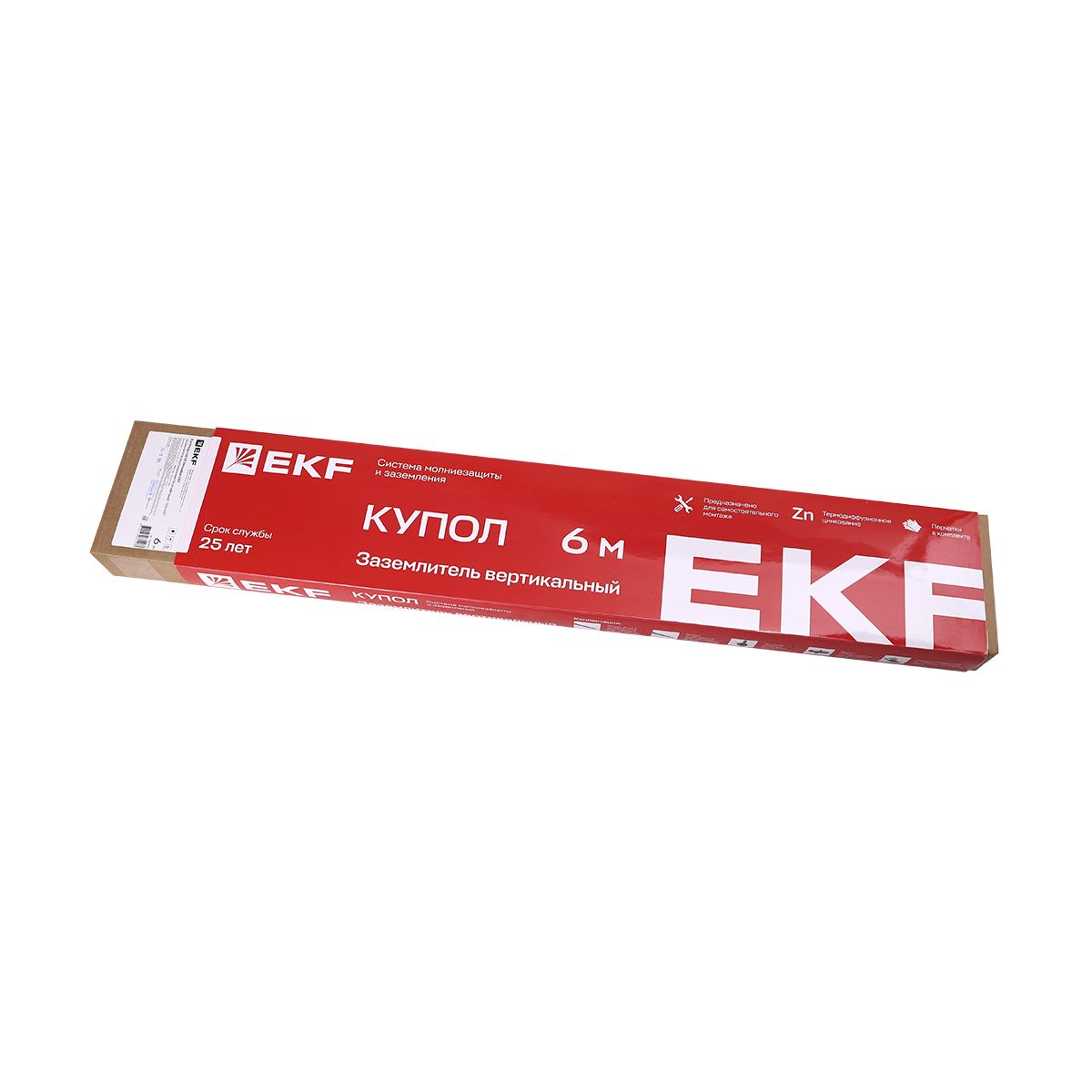 Заземлитель вертикальный безмуфтовый 6 м (6x1000 мм) TDZ EKF gc-28600