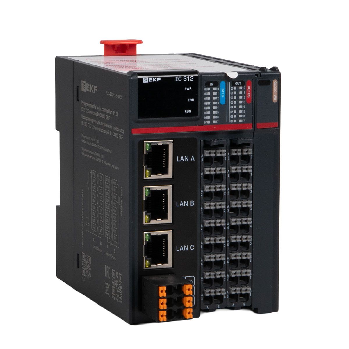 Программируемый логический контроллер (ПЛК) EC312 токоподающий D-CARD EKF PLC-EC312-S-DCD