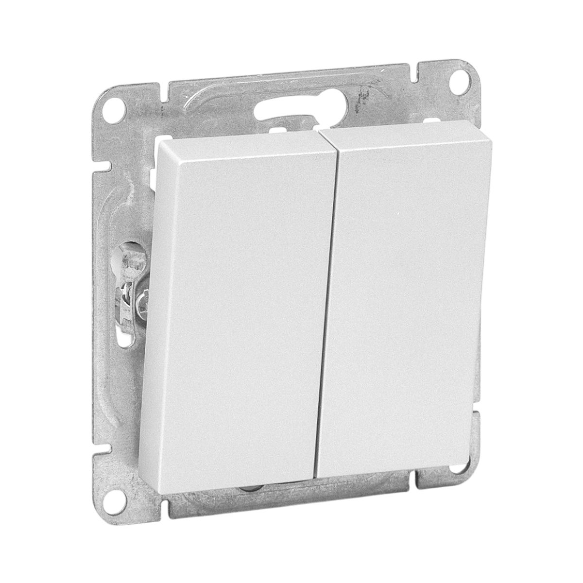 Механизм выключателя, двухклавишный, кнопочный, алюминий Эпика EKF UP1-SWA-23